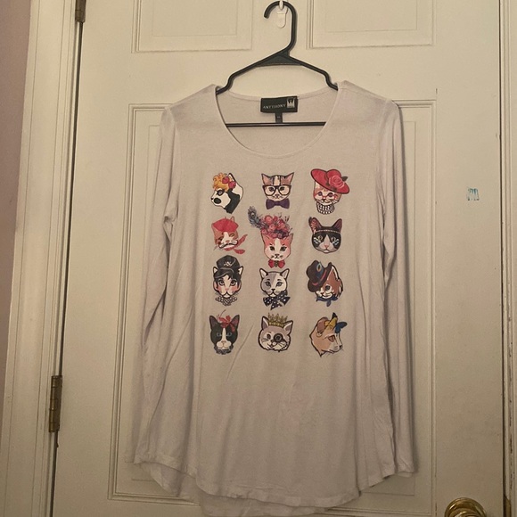 Antthony long sleeve cute cats T-shirt - Picture 1 of 4